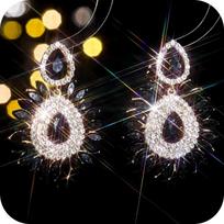 Elegant Rhinestone Ear Drop Crystal Sunflower Earrings Retro Droplet Earrings  for Lady Style 1