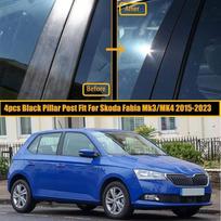 Automobilio statramsčių stulpelių durų langų apdailos dangtelių komplektai, skirti Skoda Fabia Mk3 (NJ) 2015-2021 Mk4 2022-2023 BC stulpelio lipdukas