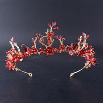 Forest Baroque Crown Wedding Dress Bridal Hair Accessories Wedding Red Head Flower Branch Hair Accessories gray