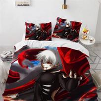 3D Print Anime Tokyo Ghoul Kaneki Ken Bedding Set,Tokyo Ghoul Duvet Cover Bed Set Quilt Cover Pillowcase Comforter king Queen 135x200cm 2pcs