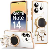 Case for Xiaomi Redmi Note 14 5G (not for 4G), White Silicone Protection with Space Man Stand