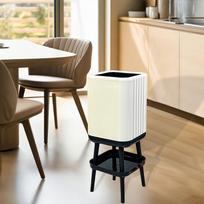 Trash Can with Legs Garbage Bin Dustbin Storage Shelf Waste Basket for Home Office White