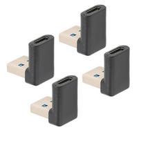 4pcs USB Type C Right Angle Adapter 10Gbps Transmission Portable USB Male to Type C Female Adapter for Laptops Desktops
