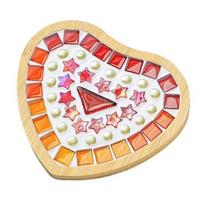 Yousheng 1 Set DIY Mosaic Tile Coaster Set Mixed Color Mosaic Kit with Wooden Coaster Kids Adults Handmade Mosaic Crafts Coaster with Accessories B