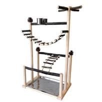 Screw Fixed Bird Training Gym Natural Wood Structure Removable Base For Parrot Physical Activity Interaction 1
