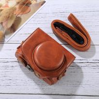 Full Body Camera Bag For Canon PowerShot G7 X Mark II Camera PU Leather Case Protective Bag with Strap
