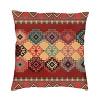 Vintage Turkish Kilim Cushion Cover Sofa Decoration Bohemian Geometric Diamond Tribal Ethnic Art Square Throw Pillow Cover 45x45 30x30cm 12x12in