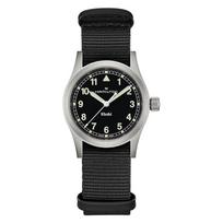 Hamilton Khaki Field Series Quartz Movement Luminous Watch 38mm Black Dial Stainless Steel Case Canvas NATO Strap Unisex watches H69401430 Regular Watch Box gray