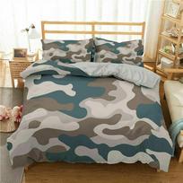 Camouflage Duvet Cover Set 3 Piece Bedding Hide Force Uniform Pattern Fashion Military Home Decor EU single(135x200cm)