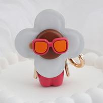Sweet Cool Flower Doll Keychain Creative Snowboarding Pendant Keyring  Bag Charm Key Hanging Decoration Gifts
