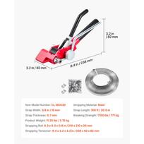 SucceBuy Steel Banding Strapping Kit Banding Sealer Tool with 100ft Binding Straps 100 Metal Clasps for Warehouse Transportation