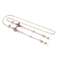 Fasion Butterfly Reading Glasses Chain Pearl Metal Glasses Straps Anti-Loss Anti-Slip Glasses Hanging Chain Women auksas