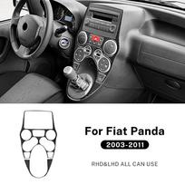 Real Soft Carbon Fiber Sticker For Fiat Panda 2003-2006 2007 2008 2009 2010 2011 LHD RHD Car Central Control Gear Shift Panel 1Set Black
