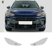 TPU interjero lipdukas, skirtas Cupra Terramar 2024-2026, skaidri ir dūminės juodos spalvos, atspari įbrėžimams apsauginė plėvelė Smoked black / Headlight film juoda