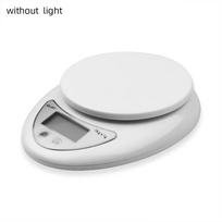 5KG/1G LED Electronic Digital Kitchen Scale Mini Portable Measuring Food Jewelry Digital Scale Baking Scale Kitchen Accessories WHITE