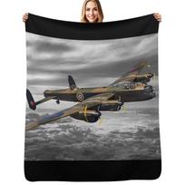 Avro Lancaster Throw Blanket Soft Warm Blanket Gift for Men Women Adults Size: 75*100cm, Weight: 230 GSM