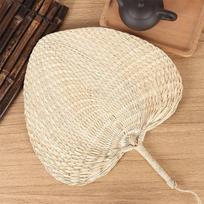 TaTanice Handmade Grass Woven Boneless Palm Fan Summer Cooling Fan Hand-Cranked Lightweight Small Palm Fan Zongye Fan 28cm