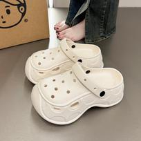 New Women Closed Toe Platform Clogs Fashion Thick Sole Beach Outdoor Summer Slip On Sandals 36-37 balta