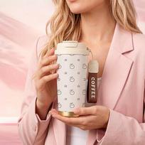 Coffee Mug 532ml Bunny Moon Star Element Lanyard Insulated Cup Leakproof Coffee Cup Car Cup Commute Coffee Cup Heat Proof Travel Cup Coffee Mug 532ml