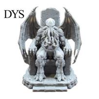 3D Printed Pla Crafts Throne Cthulhu Statue, Gothic Resin Figurine for Shelf & Desk Lovecraftian Decor Decor, Tentacle Monsters Dark Fantasy Figurine, pilka
