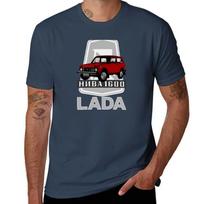 Lada Niva 1600 Logo (Red On Black) Tshirt Large Size Casual Short Sleeve Top S