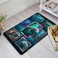 Manatee Tech Frames Pattern Rug Floor Mat for Living Room or Bedroom Soft and Comfortable Carpet a Gift for Birthday and Holiday. 40x60cm( 15x23in ) įvairiaspalvis