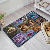 Frenchie Frames Neon Cityscape Pattern Rug Floor Mat for Living Room or Bedroom Soft and Comfortable Carpet a Gift for Birthday and Holiday. 40x60cm( 15x23in ) įvairiaspalvis