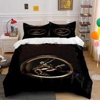 Golden Warrior Symbol Black Bedding Set Bedding set (1 duvet cover, 2 pillowcases, duvet not included) 135x200cm