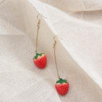 Dainty Simulated Fruit Earrings Vintage Flower Drop Earrings Strawberry Drop Earrings  Wedding Style D