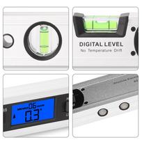 400mm Digital Protractor Angle Finder Electronic Level 360 Degree Inclinometer with Magnets Level Angle Slope Tester Ruler Digital Spirit Level Aluminum alloy