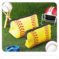 Neoprene Softball Storage Pouch, Portable Zipper Waterproof Bag for Baseball Tennis, Multi-purpose Makeup Bag & Outdoor Sports Organizer 8