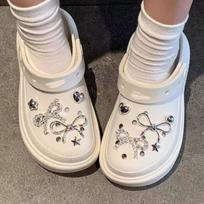 Elegant Rhinestone Bowknot Clogs Accessories for Women's Luxury Summer 2026 DIY Footwear 1