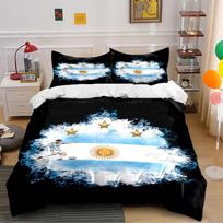 Argentina Football Bedding Set Black Bedding set (1 duvet cover, 2 pillowcases, duvet not included) 135x200cm