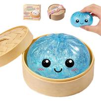(šviesiai mėlynas) Blizgus koldūnas, Blizgus koldūnas Squishy dėžutė, Nerimo malšinimo Fidget jutimo minkštas spaudomas dekompresinis tešlos stresas dovanos (Mėlyna)