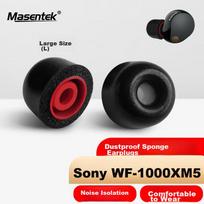 Ear Tips, WF-1000XM5 Noise-Cancelling Bluetooth Headphones 3/4, Accessories Set NY In-Ear Silicone, Black Large
