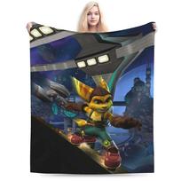Relax Ratchets And Clanks gift for game fans  Blanket Merch Sofa Decorative  Blanket Throw Super Warm Flannel for Travel 75x90cm
