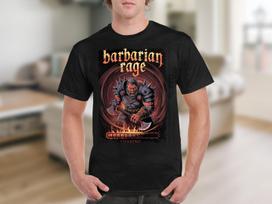 Barbarian Rage T-Shirt, Cool Gaming Graphic Tee, Fantasy Warrior Shirt, Ax Fighter Design, Unique Gamer Apparel, Gift for Gamers XL