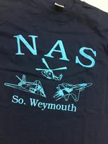 Vintage T shirt NAS So Weymouth STAFF Blue Size Medium Air Force XXL