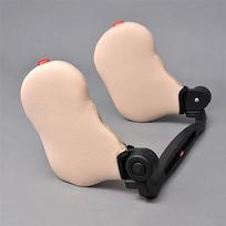 Headrest Neck Pillow - Adjustable Beige Car Support 2PCS