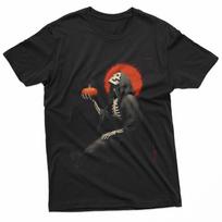Crimson Halo Reaper Halloween Portrait T-Shirt L