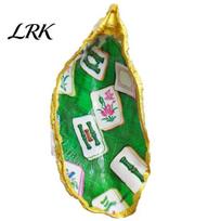 Decorative Storage Tray Mahjong Dice Tray, Shell-Shaped Printed Colorful Decor Organizer for Tiles Jewelry Small Item Themed Gift B