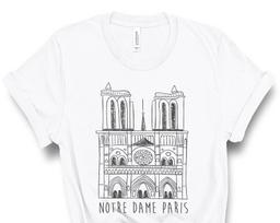 Vintage Notre Dame De Paris Cathedral T-shirt, Save Notre Dame memory, Sauver Notre Dame, Notre Dame Cathedral Shirt, Unisex S