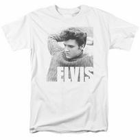 Elvis Presley Relaxing T Shirt Licensed Rock N Roll Music Band Tee White XXXL