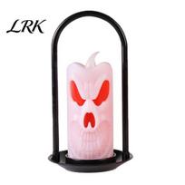 Halloween Party Lights LED Flameless Pillar Candles, Spooky Face Handheld Candle Light, Battery Home Decoration Operated Flickering Fake Candles balta