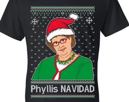 Ugly Christmas T-Shirt The Office Phyllis Navidad Tee Shirt XL