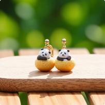 Panda Dangle Earrings ThreeDimensional Miniature Jewelry for Teens, Girls, Birthday