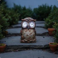 Solar Decorative Figurine PLA Winking animal Light Dot Eyes Resin Yard Statue Owl