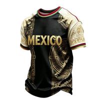 Men's Soccer Print V-Neck Short Sleeve T-Shirt for Casual Sport L juoda