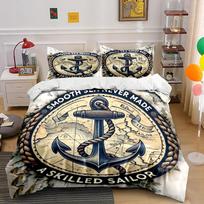 Nautical Anchor Map Bedding Set Bedding set (1 duvet cover, 2 pillowcases, duvet not included) 135x200cm