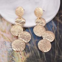European Exaggerated Irregular Uneven Drop Earrings for Female Disc Multi-layer Ladies Round Long Earrings Boho Ear Jewelry
